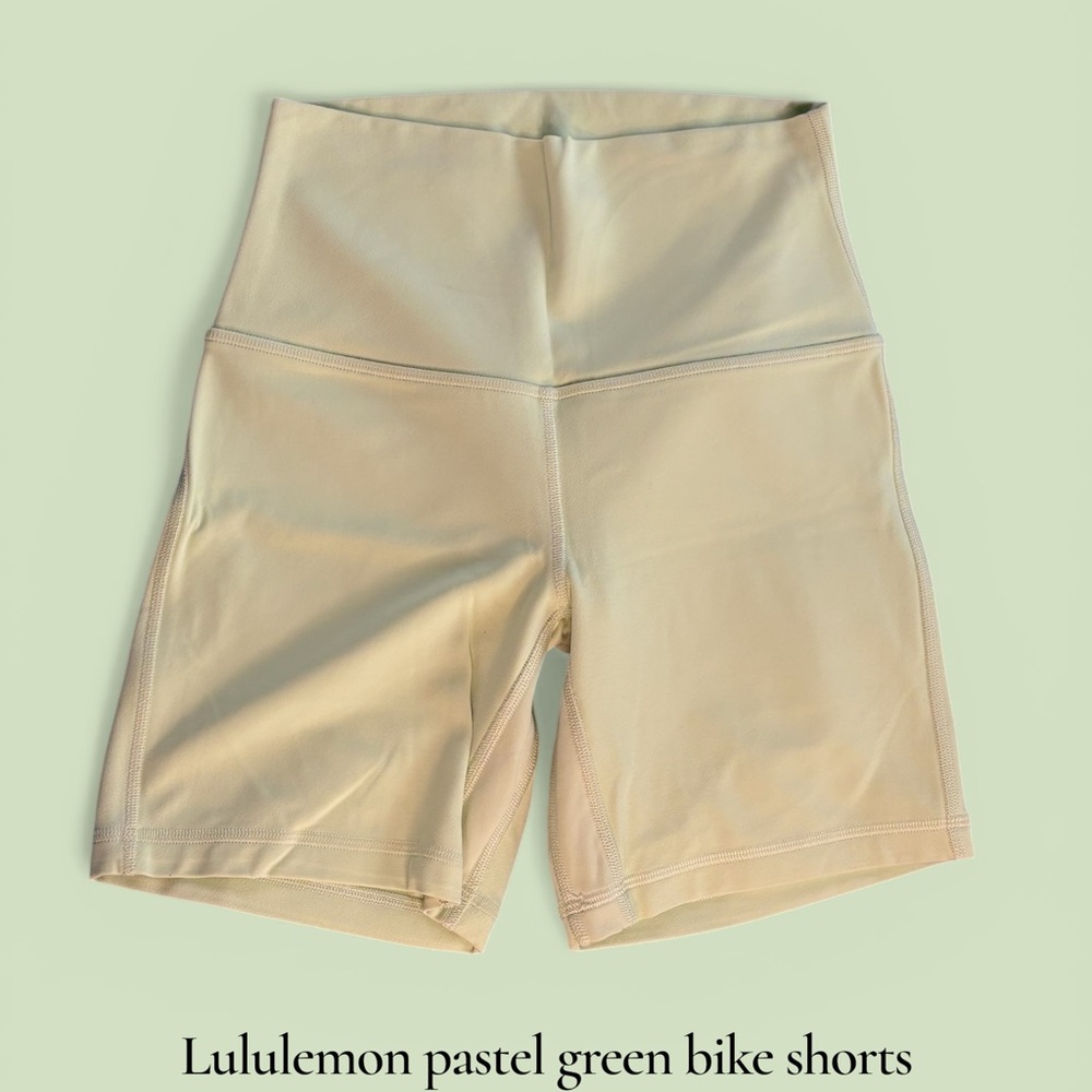 Lululemon Athletica Light Green Bike Shorts
